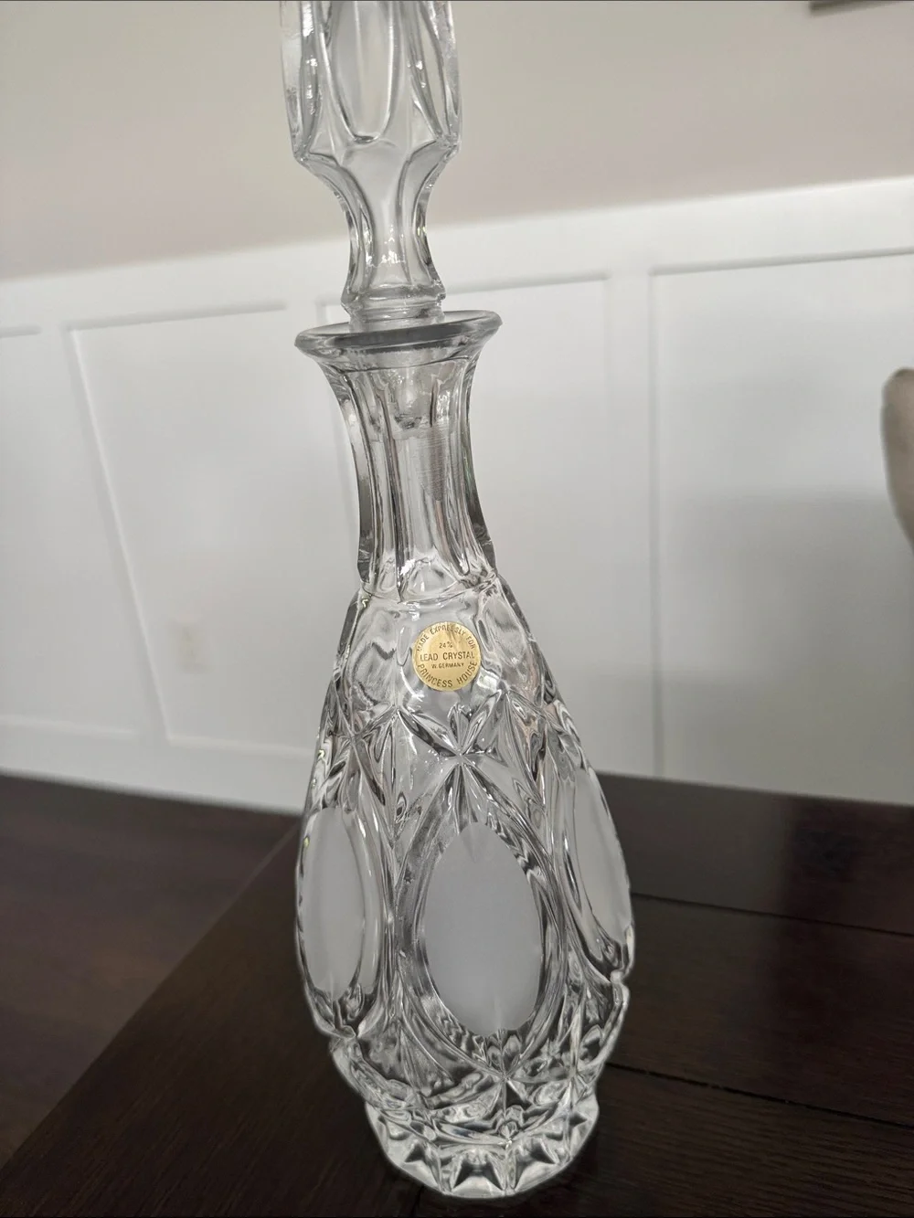 Princess House Cut Crystal Decanter with Stopper - Crystal 24 Lead - W. Germany